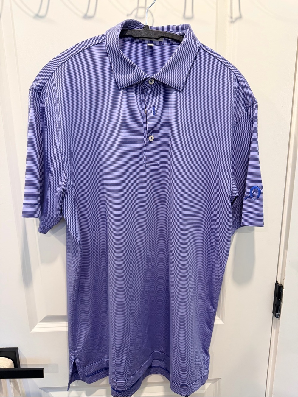 Peter Millar Lavender Striped Short-Sleeve Polo